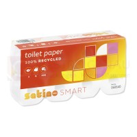 Satino Smart Toilettenpapier, 2lagig, Recycling, weiß, 6x8 Rollen a 400 Blatt