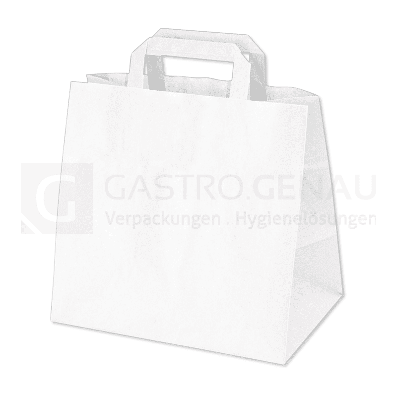 Papiertragetaschen, Innenhenkel, Kraftpapier 70g, 26x17x25 cm (BxTxH), weiß, 250 Stk.