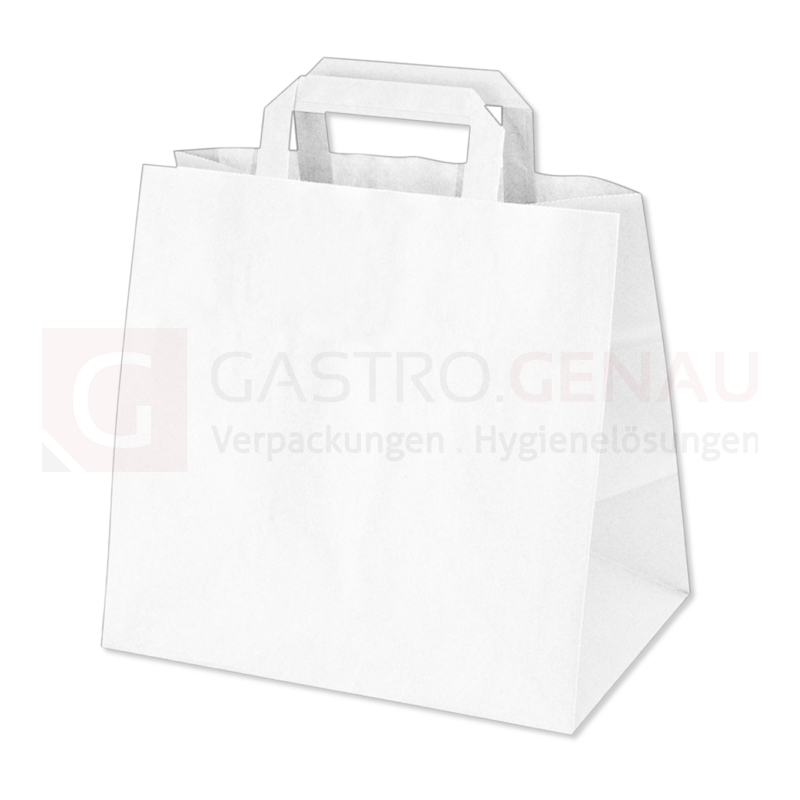 Papiertragetaschen, Innenhenkel, Kraftpapier 70g, 32x22x25 cm (BxTxH), weiß, 250 Stk.