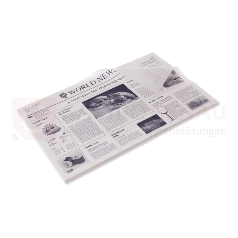 Einschlagpapier Newspaper, 25x38 cm, 1/8 Bogen, weiß, 40 g, 1000 Stk.