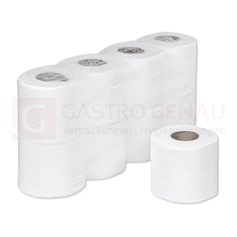 Toilettenpapier, 2lagig, Zelltuch, hochweiß, 10x4 Rollen, 9,3x11 cm, 396 Blatt