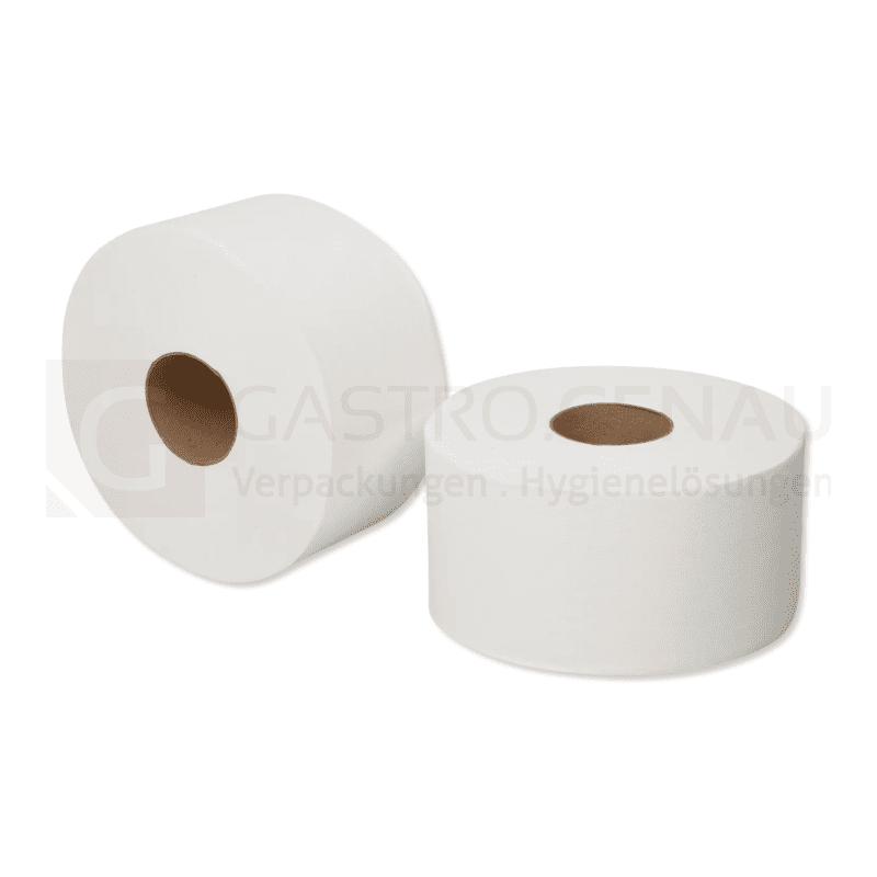 Jumbo-Toilettenpapier, Mini, Zelltuch, 2lagig, hochweiß, 180 Meter, Ø 19 cm, 12 Rollen