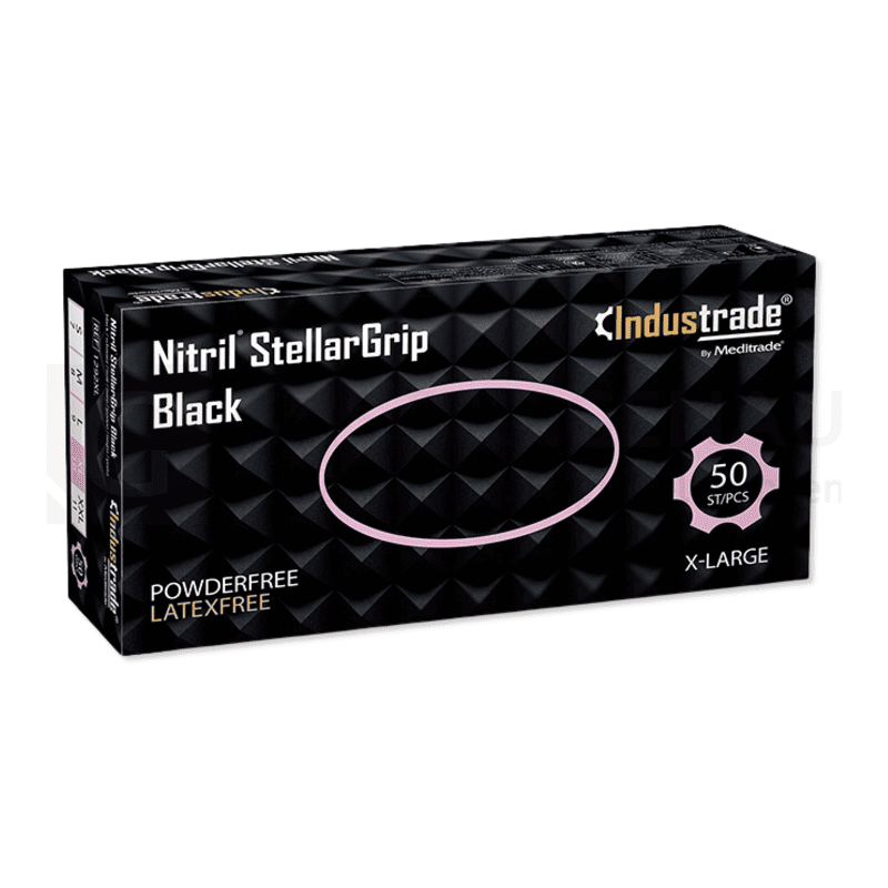 Industriehandschuh StellarGrip, Nitril, schwarz, unsteril, puderfrei, 50 Stk., Größe XL