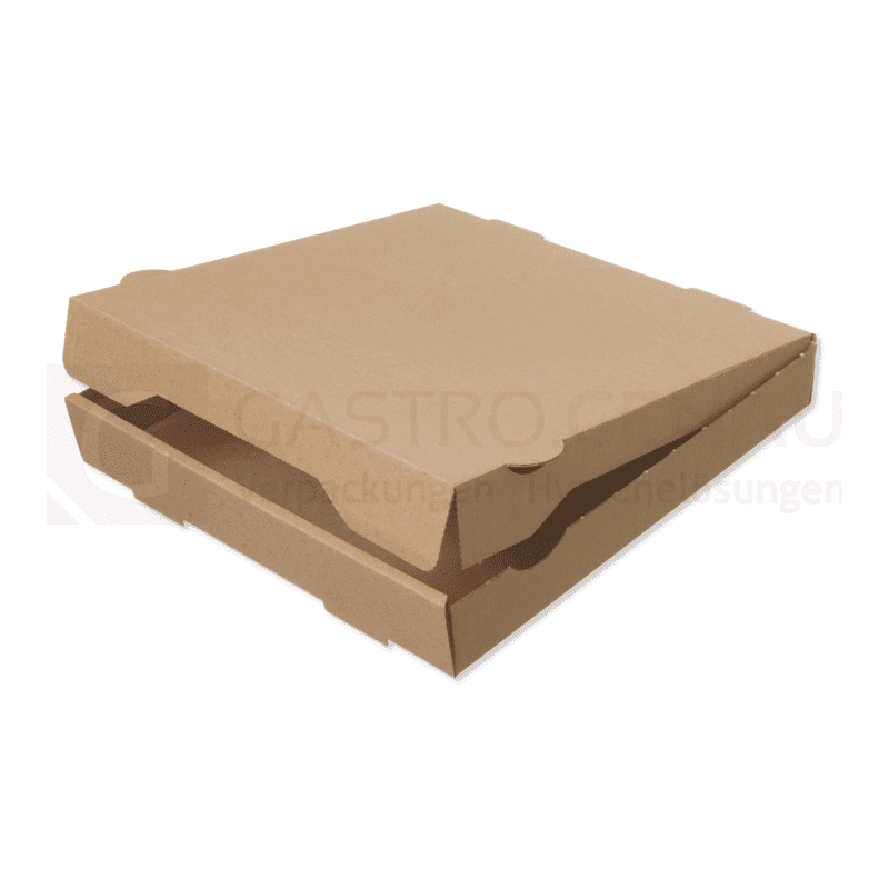 Pizza-Karton, 33x33x4 cm, Kraft braun, FSC, 100 Stk.