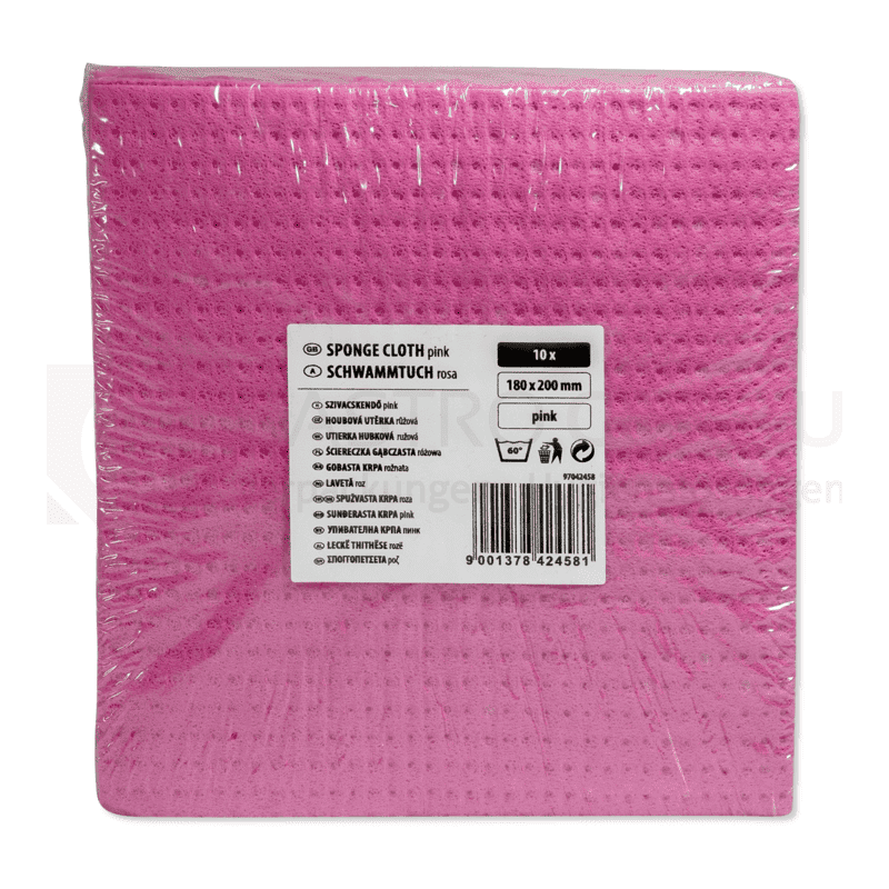 Schwammtuch Gastro, Cellulose, 18x20 cm, rosa, 10 Stk.
