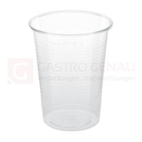 Bio Getränkebecher, PLA, 200 ml, klar, Eichstrich, 100 Stk., -kühl lagern-