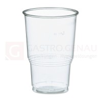 Bio Getränkebecher, PLA, 250 ml, klar, Eichstrich, 70 Stk -kühl lagern-