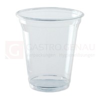 Bio Getränkebecher, PLA, 300 ml, klar, Eichstrich, Schaumrand, Ø 95 mm, 75 Stk., -kühl lagern-