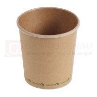 Bio Suppe to go Becher, Kraftpapier/PLA, rund, Kraft braun, 240 ml,  Ø 90x60 mm, FSC, 25 Stk.