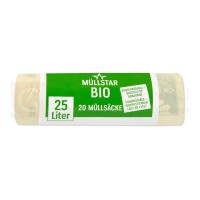 Bio Abfallsack, 25 L, Maisstärke, 50x50 cm, 14 my, kompostierbar, 20 Stk. -kühl lagern-