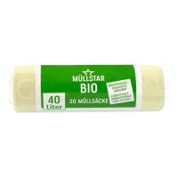 Bio Abfallsack, 40 L, Maisstärke, 53x60 cm, 14 my, kompostierbar, 20 Stk. -kühl lagern-