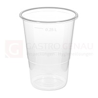 Getränkebecher, PP, 250 ml, klar, Eichstrich, splitterfrei, 100 Stk.