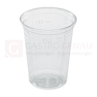 Getränkebecher, PET, 400 ml, klar, Eichstrich, Schaumrand, splitterfrei, 50 Stk.