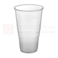 Getränkebecher, PP, 500 ml, klar, Eichstrich, Schaumrand, splitterfrei, 70 Stk.