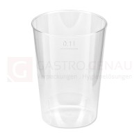 Trinkglas, PS, 100 ml, Eichstrich, glasklar, 40 Stk.