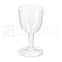 Weinglas, PS, 100 ml, Eichstrich, glasklar, 2teilig, klarer Steckfuß, 500 Stk.