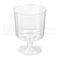 Weinglas, PS, 200 ml, Eichstrich, glasklar, 2teilig, klarer Steckfuß, 40x10 Stk.