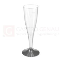 Sektglas, 120 ml, glasklar, schwarzer Steckfuß, 2teilig, Eichstrichl, 20 Stk.