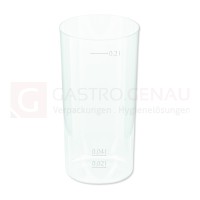 Longdrink-Glas, 200 ml, PP, Eichstrich bei 20 / 40 und 200 ml, natur, splitterfrei, (50x10 Stk.)
