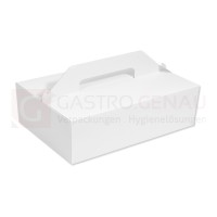 Kuchentragebox, Karton, mit Griff, 270x180x100 mm, weiß, unbedruckt, 50 Stk.