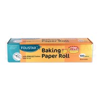 Backpapier-Rolle, 0,38x100 m,  beidseitig silikonisiert, weiß, Cutterbox