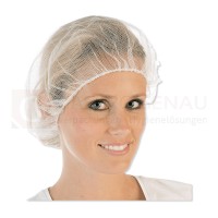 Einweg-Kopfbedeckung: Vliesstoffhaube, weiß, extra leicht, 100 Stk.