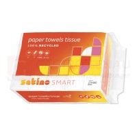 Satino Smart Falthandtuch 24x23 cm, 2lagig,  Recycling, V-Falz, grün, 20x200 Blatt, H3