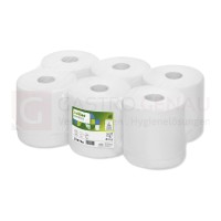 Papierhandtuchrolle Satino Comfort, Midi, hochweiß, 2lagig, Recycling, perforiert, 138 Meter, 6 Stk., M2