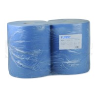 Wischtuchrolle Industrie, Cellulose, blau, 2lagig, perforiert, 360x340 mm, 1000 Blatt, 340 Meter, 2 Stk., W1