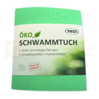 Bio Schwammtuch, Cellulose, 18x19 cm, grün, kompostierbar, 10 Stk.