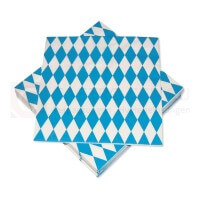 Präge-Servietten, 33x33 cm, Motiv Raute, blau / weiß, 1/4 Falz, 1lagig, 400 Stk.