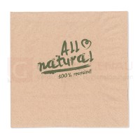 Bio Zelltuch-Serviette, 33x33 cm, 2lagig, 1/4 Falz, braun, Motiv 