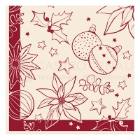 Linclass Serviette, 40x40 cm, 1/4 Falz, Xmas, 