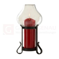 Miracle Lampe, Lumina schwarz, Glas kristall, Zierhülle rot, Höhe 19 cm, inkl. Refill 40 M