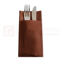 Bestecktasche, Airlaid, braun, 40x40 cm, 1/8 Buchfalz, mit Einsteckschlitz, 20x40 Stk.