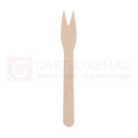 Bio Pommesgabel, Birken-Holz, 90 mm, 2zinkig, 1000 Stk.