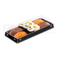 Sushitray Luxifood, Kraftpapier/PE, schwarz, 190x80x20 mm (BxTxH), FSC, 600 Stk.