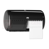 Tork Toilettenpapier-Doppelrollenspender, schwarz, 286x158x153 mm (BxHxT)