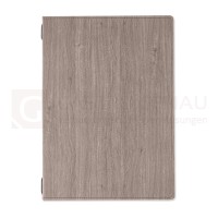 Speisekarte, Serie Wood, Kunstleder, Nussbaum, A4, Kordel schwarz, 1 Doppelfolie